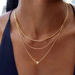 18K PVD Minimalist Light Cozy Stainless Steel Three Layer Y Shaped Necklace Chain Trendy Women Premium Jewelry Bijoux
