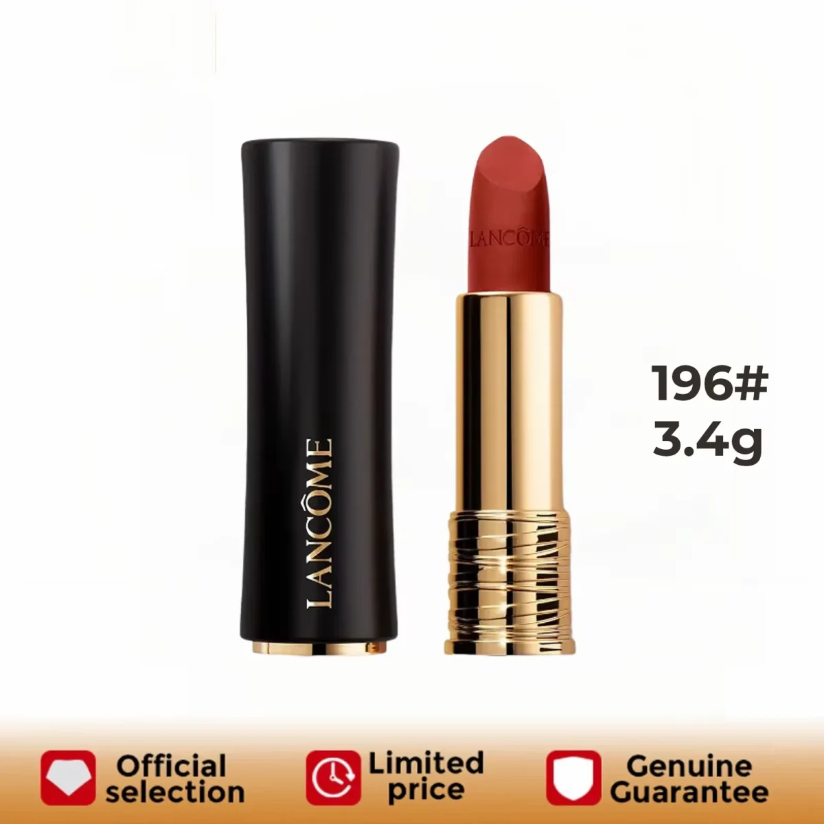 Lancome 196# Matte Lipstick Waterproof Long Lasting Non-Stick Cup Makeup Lip Tint Mud Cosmetic - Image 2