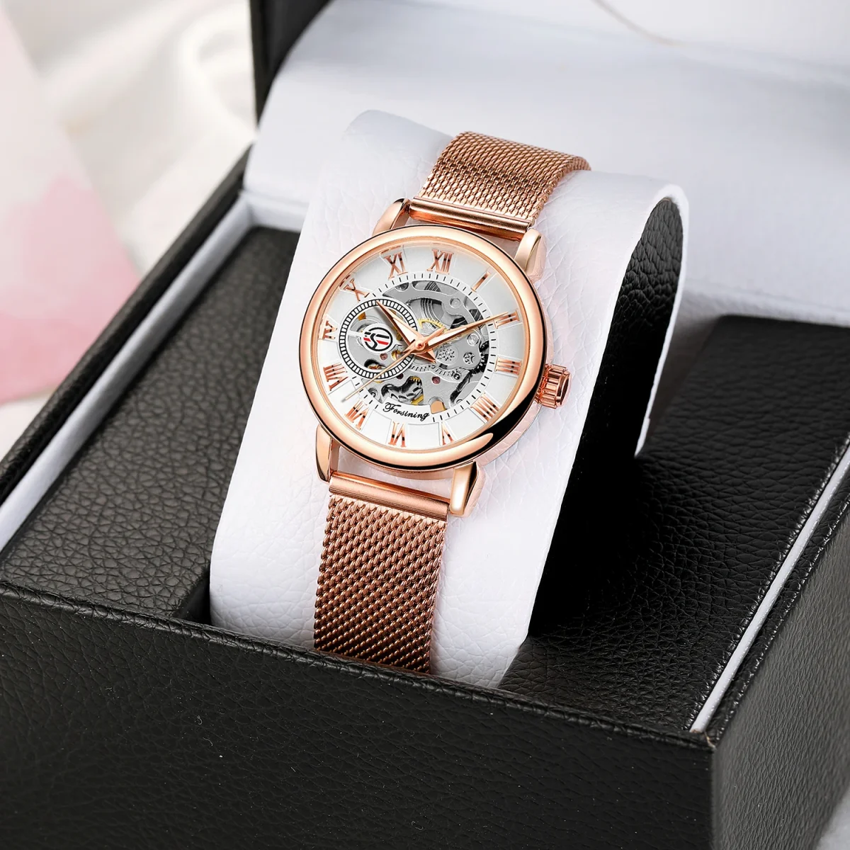 2024 High End Luxury Brands Steel Skeleton Mechanical Woman Watch Ladies Watches Stainless Steel Fashion Women's Wristwatch - Image 2