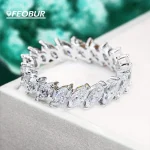 3*6mm Marquise Cut Full Moissanite Eternity Rings for Women Men 925 Sterling Silver Engagement Wedding Band with GRA Certificate