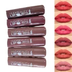 6 colors Huda Nued Lipstick Matte Lip Gloss Waterproof Lip Glaze Tint Non-stick Non-Fading Lips Makeup Cosmetic Lip Care