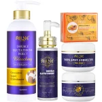AILKE Whitening Skin Care Set, With Double-Glutathione, Skin Glowing Serum, Black Skin Soap, Skin Barrier Repair Moisturizer