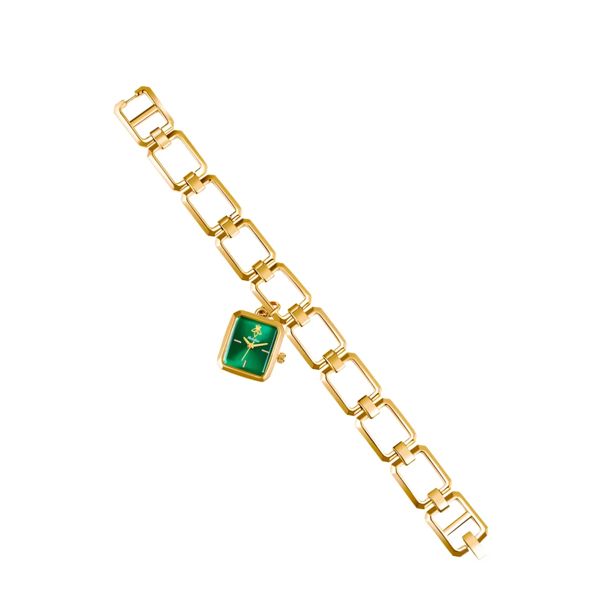 YaLaLuSi Newest Ladies Quartz Watch Ladies Small Watch Gold Case Green Face Luxury Casual Fashion Bracelet - Image 4
