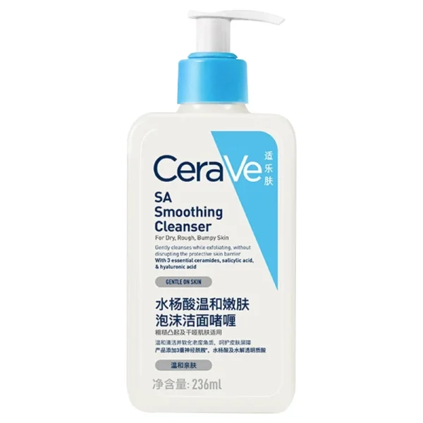 CeraVe SA Cleanser | Salicylic Acid Cleanser with Hyaluronic Acid, Niacinamide & Ceramides BHA Exfoliant for Face |236ml