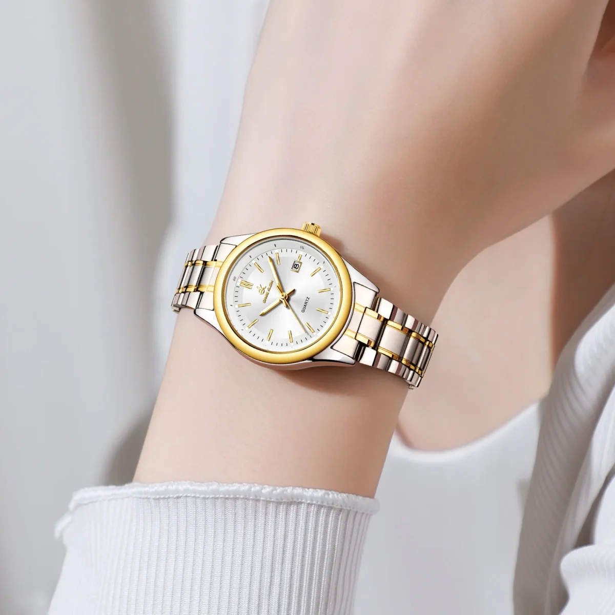 ERNIE KLEIN Women’s Watch Luxury Gold Watch OriginalDate Week Stainless Steel Waterproof Luminous Elegant Dress Ladies' Watches - Image 5